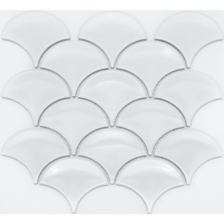 Мозаика WHITE SCALES керамическая, лист 259*273*6 мм