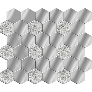 С70Х30С1	Зеркальная мозаика СЕРЕБРО (70%) + ХРУСТАЛЬ (30%) СОТА р-р 356*300ММ